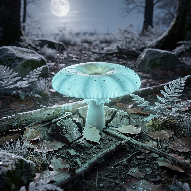 Under the light of a full moon, a massive, glowing mushroom ... | ShopAyahuascaRetreats