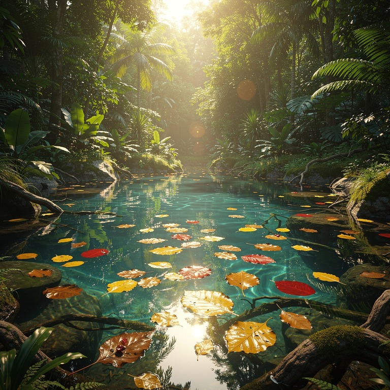 A quiet, secluded forest pool, surrounded by lush greenery a... | ShopAyahuascaRetreats