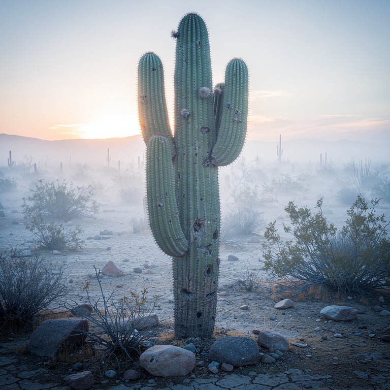 A solitary, ancient cactus stands tall in a vast, arid lands... | ShopAyahuascaRetreats