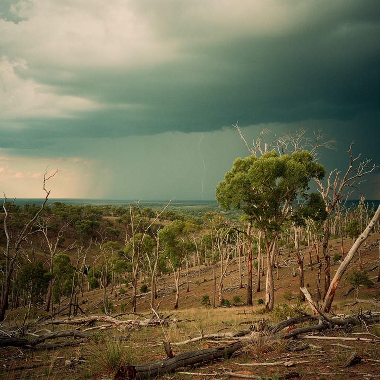 A sweeping vista of a forest with a mix of living and dead p... | ShopAyahuascaRetreats