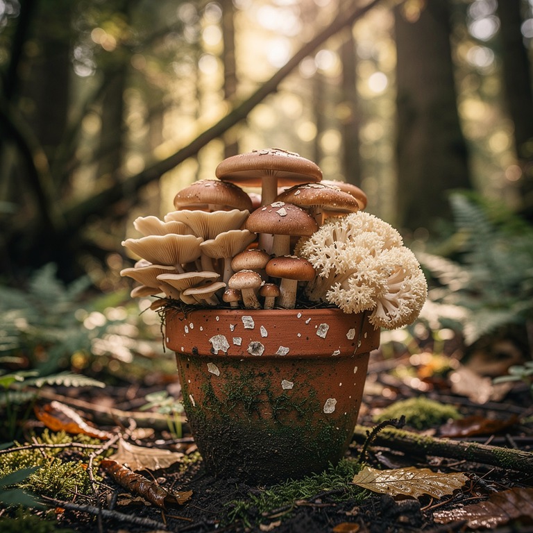 A terracotta pot overflowing with a variety of vibrant, heal... | ShopAyahuascaRetreats