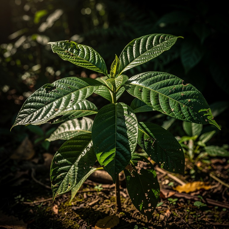 Coca plant leaves in bright morning sunshine, sharp green de... | ShopAyahuascaRetreats