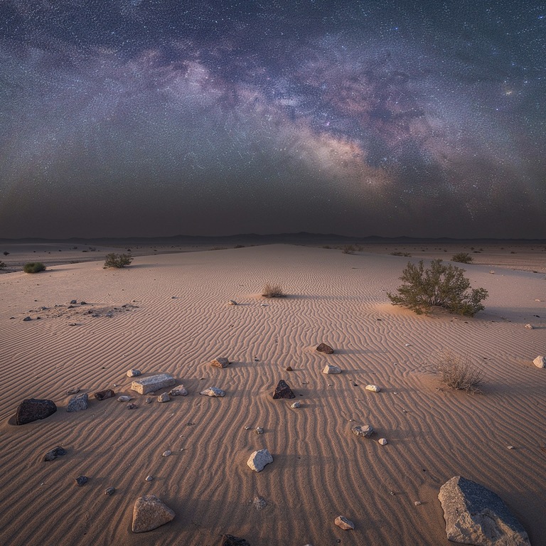Milky Way arching over a dark desert horizon | ShopAyahuascaRetreats