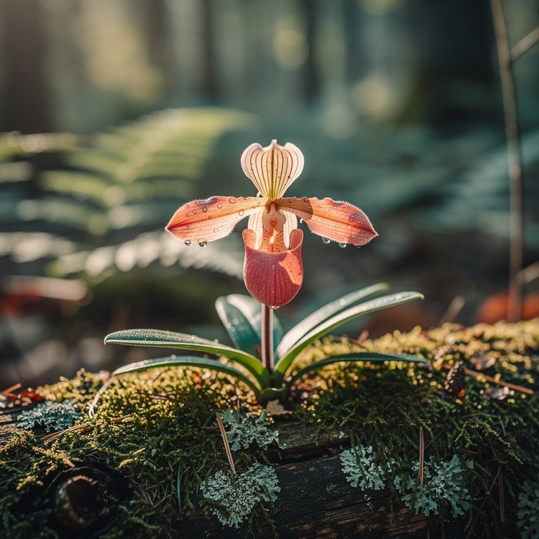 A close-up of a delicate, yet resilient, orchid bloom on a m... | ShopAyahuascaRetreats