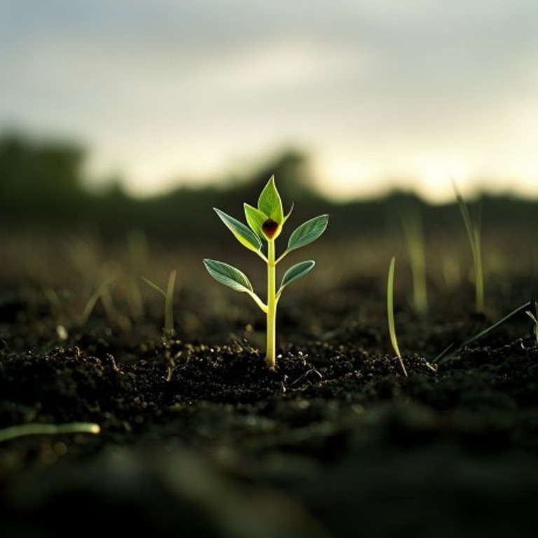 A close-up of a sprouting seedling, with tender shoots and l... | ShopAyahuascaRetreats
