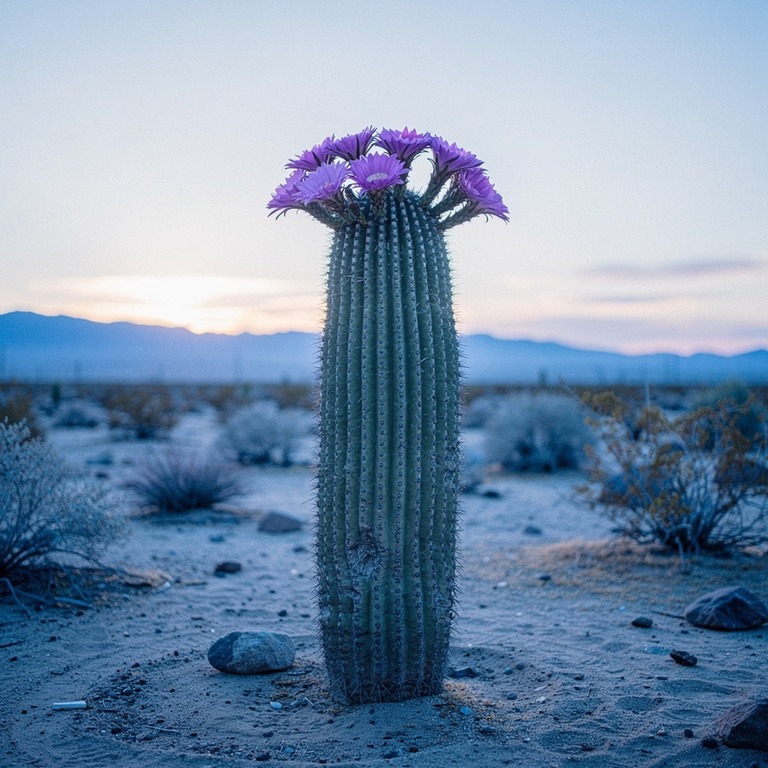 A majestic San Pedro cactus standing tall in a desert landsc... | ShopAyahuascaRetreats