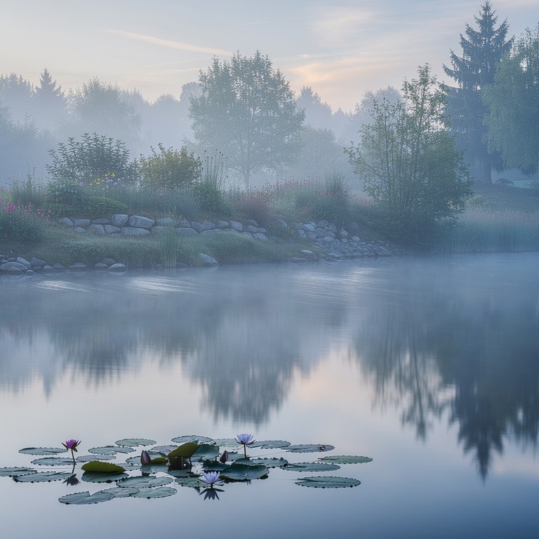 A quiet, still pond reflects the vibrant colors of the surro... | ShopAyahuascaRetreats