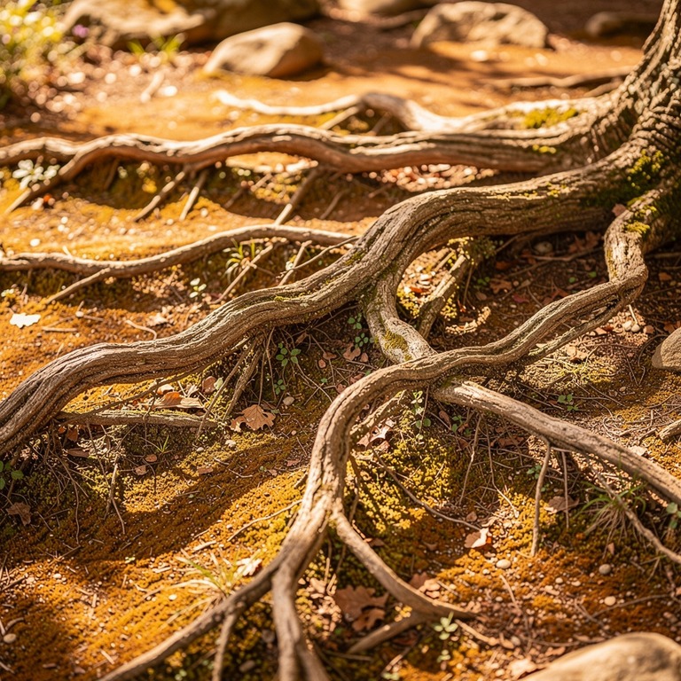 A sprawling, ancient, gnarled tree root system, exposed and ... | ShopAyahuascaRetreats