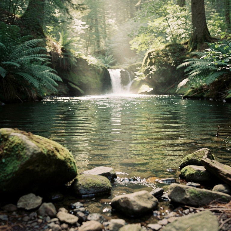 A tranquil forest pool, surrounded by large stones and ferns... | ShopAyahuascaRetreats