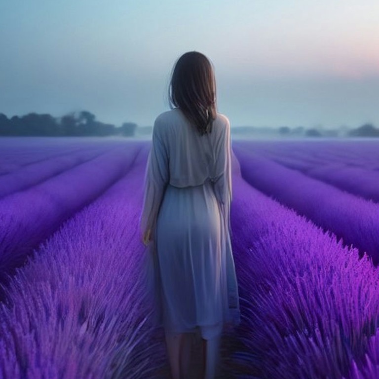 Lavender field at dusk, rows fading into soft purple haze | ShopAyahuascaRetreats