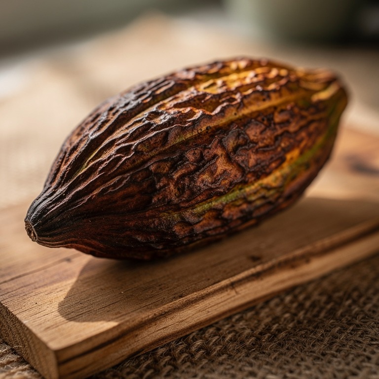 A close-up of a cacao pod, its surface textured and intricat... | ShopAyahuascaRetreats