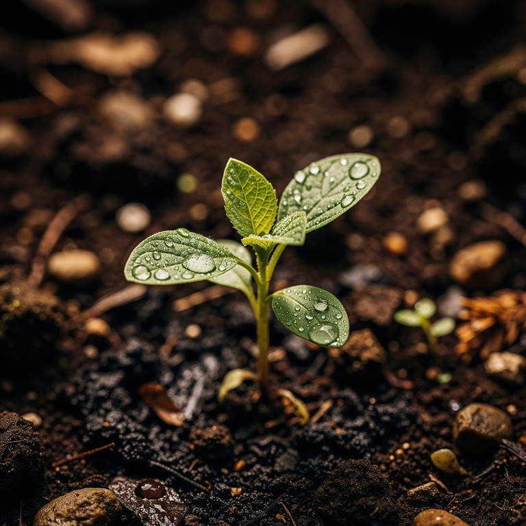 A close-up of a sprouting seedling, with its tender shoots a... | ShopAyahuascaRetreats