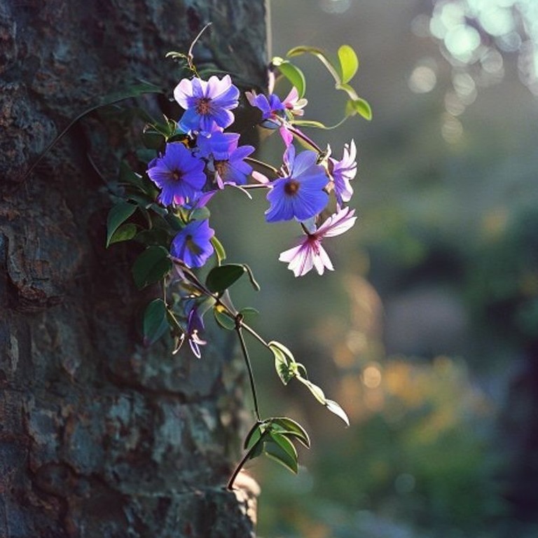 A delicate, dew-kissed passionflower vine twirling around a ... | ShopAyahuascaRetreats