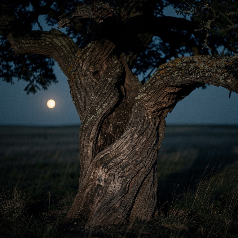 A massive, ancient tree stands alone in a vast, open grassla... | ShopAyahuascaRetreats
