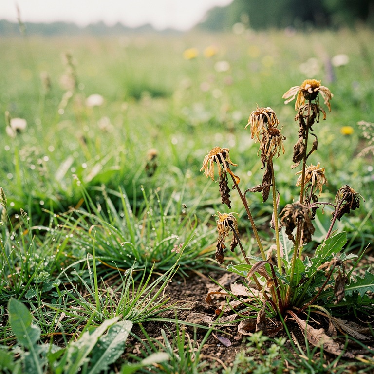 A patch of withered, dying flowers stands out in a lush, gre... | ShopAyahuascaRetreats