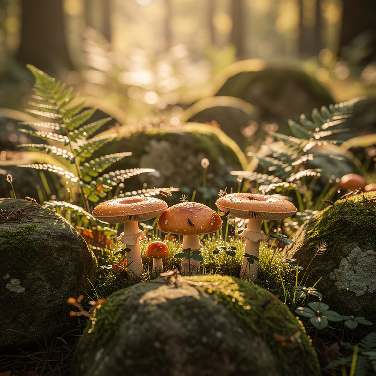 A secluded forest glade with a natural stone circle, filled ... | ShopAyahuascaRetreats
