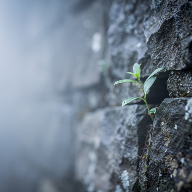 A sprouting seedling pushing its way through a crack in a st... | ShopAyahuascaRetreats