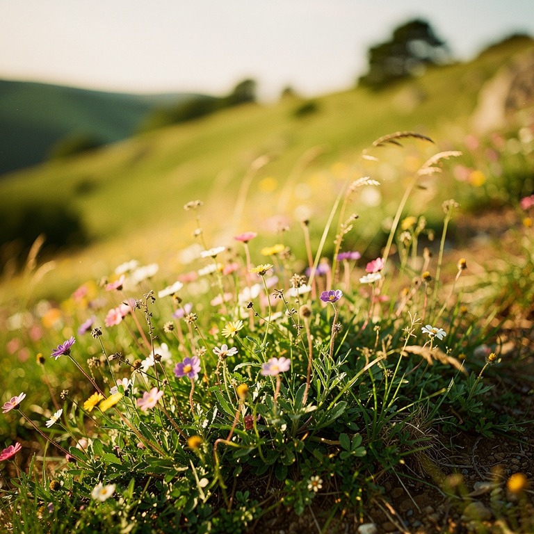 A vibrant array of wildflowers sways gently in the breeze on... | ShopAyahuascaRetreats