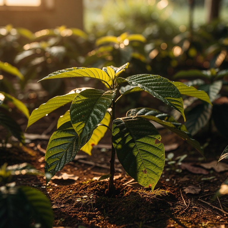 Coca plant leaves in bright morning sunshine, sharp green de... | ShopAyahuascaRetreats