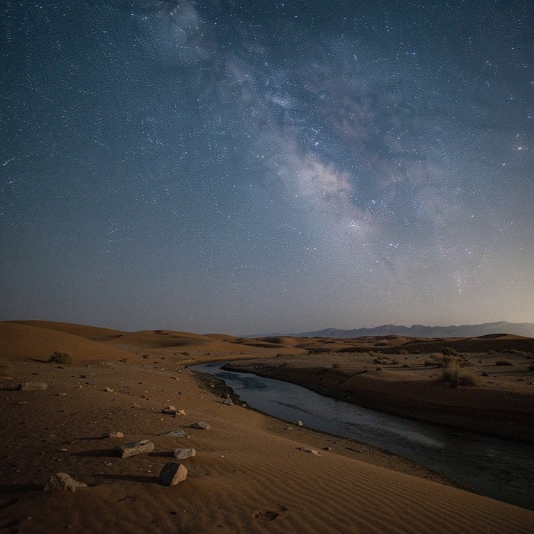 Milky Way arching over a dark desert horizon | ShopAyahuascaRetreats